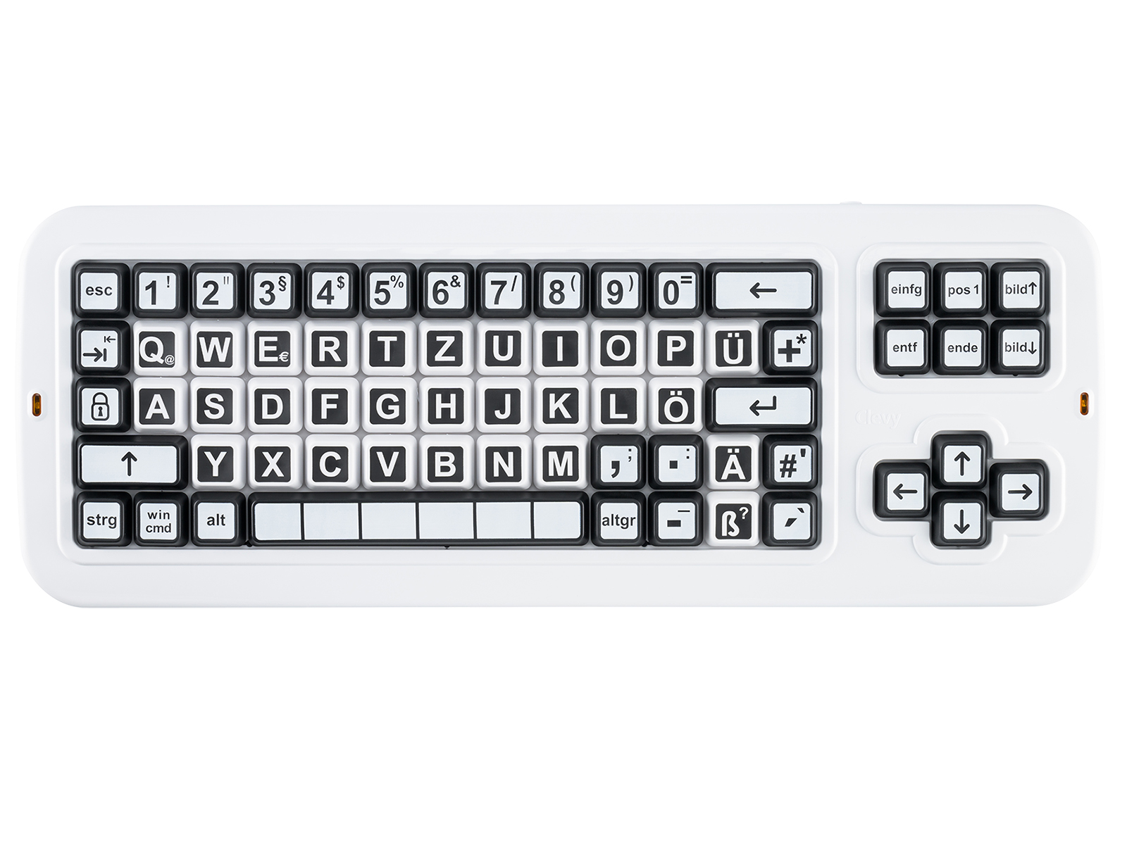 Clevy Tastatur II QWERTY (schwarz/weiss, USB)