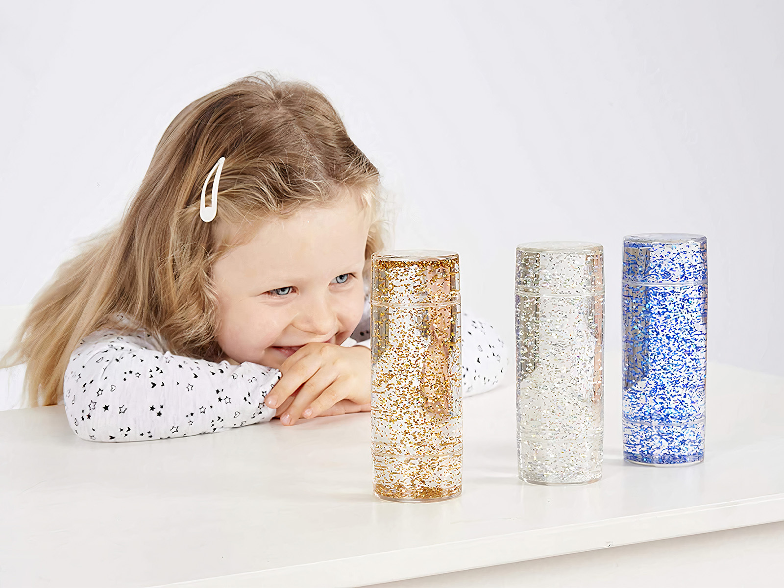 Sensorischer Glitzersturm (1 Stück)