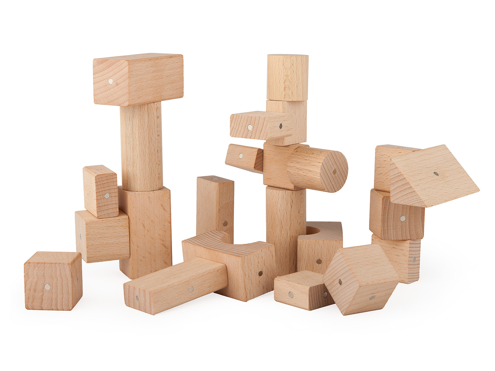 Grosse Magnetische Holzbauklötze (30 Stück)