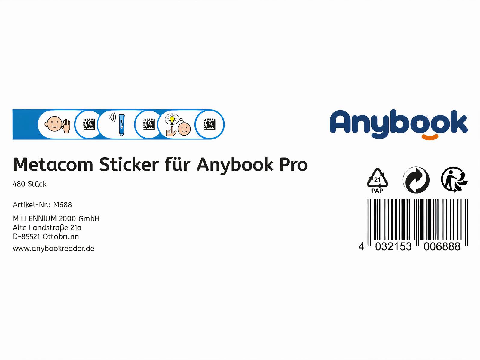 Anybook Pro Sticker METACOM (480 Stück)